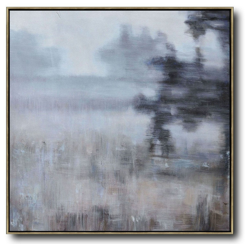 Original Abstract Painting Extra Large Canvas Art,Oversized Abstract Landscape Oil Painting,Canvas Artwork For Sale,Gray,Green,Black.etc